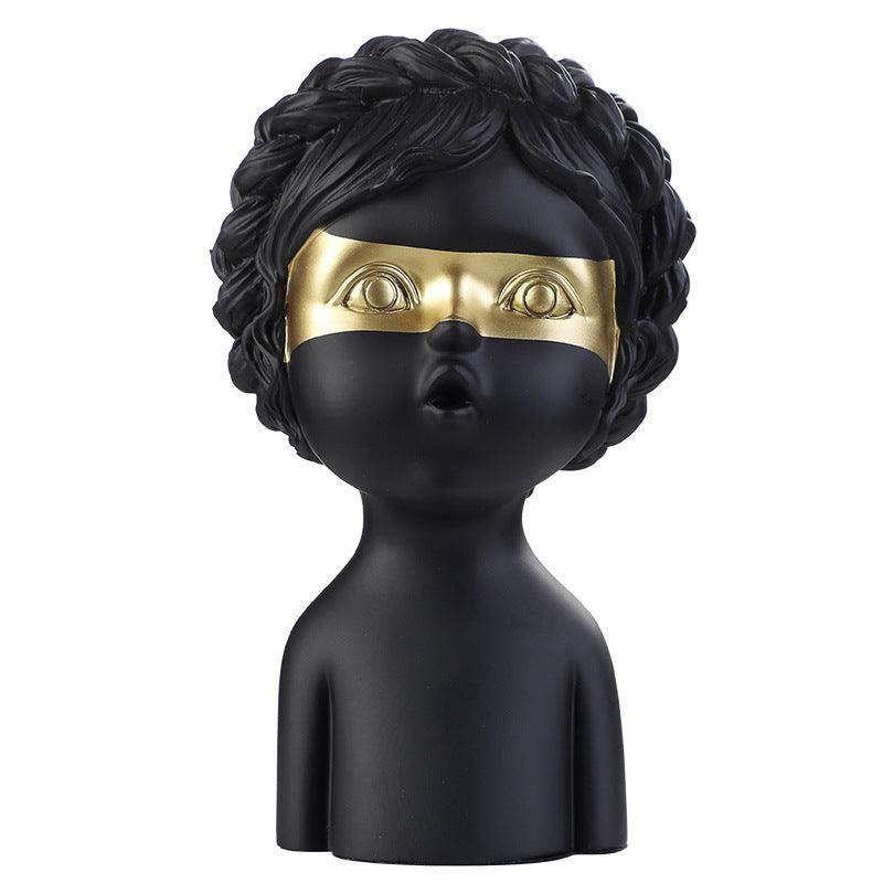 Nordic sculpture portrait creative decoration living room art abstract statue soft decoration porch model house crafts - Pacisia