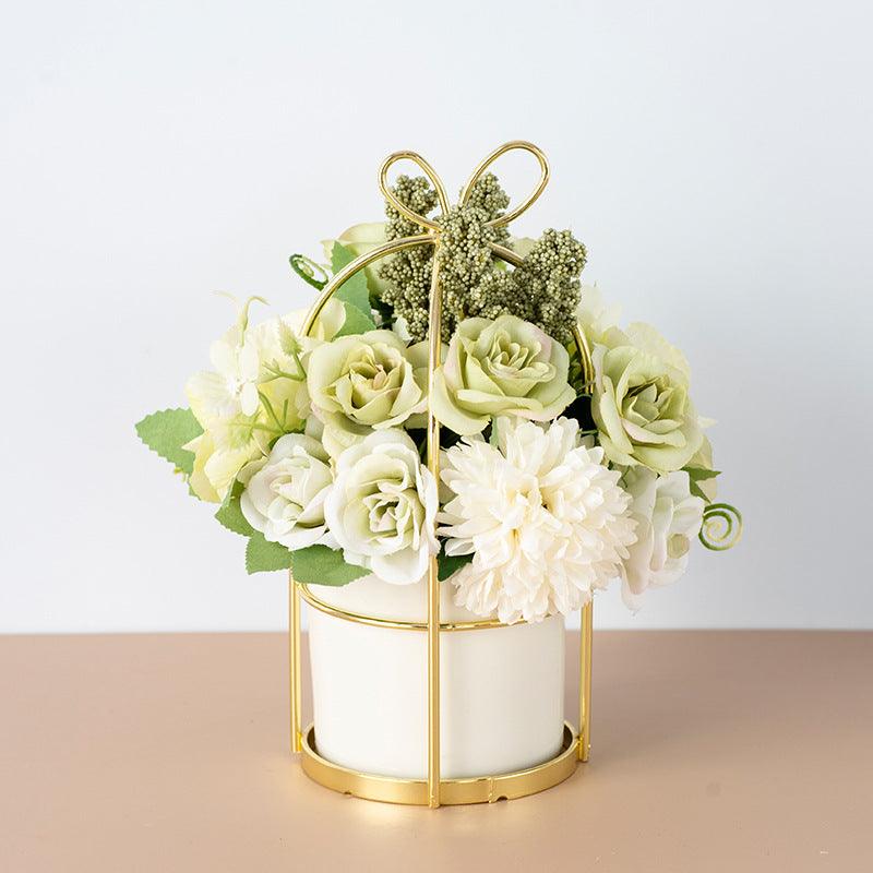 Small Potted Plants Ins Dried Flower Bouquet Simulation Flowers Fake Flowers Living Room Decoration Ornaments Tea Table Spring Festival Floral New Year Decorations - Pacisia