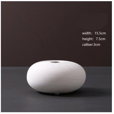 Wholesale Modern Minimalist White Ceramic Vase Ornaments European Creative Art Flower Arrangement Dried Flowers Artificial Flowers Home Decoration - Pacisia