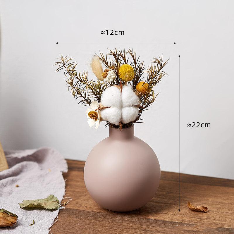 Retro Glass Vase, Creative Dry Flower Decoration, Living Room, Bedroom, Simple Desktop Flower Arrangement - Pacisia