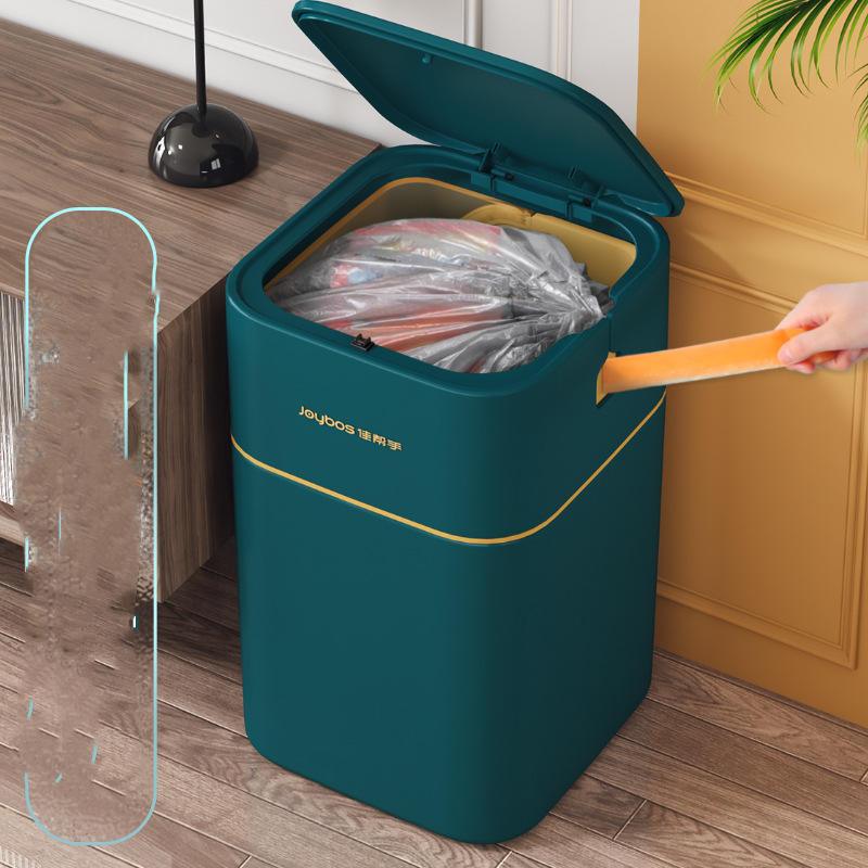 Garbage Bin Household Light Luxury With Lid Living Room Toilet Kitchen Automatic Packing Paper Basket - Pacisia