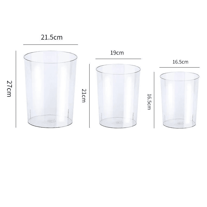 Luxury Transparent Trash Can Without Lid Garbage Bin Home Office Rubbish Nordic Garbage Container Waste Basket Kitchen Dustbin - Pacisia