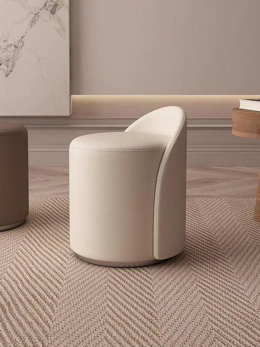 Leather Makeup Stool Modern Simple Dressing Stool Living Room Home Shoe Changing Stool Internet Popular Ins Style Dressing - Pacisia