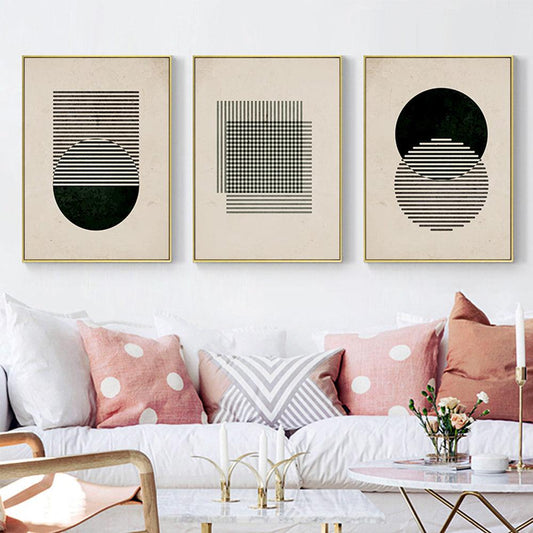 Modern Vintage Black Poster Abstract Wall Art Canvas Painting for Living Room Decor - Pacisia