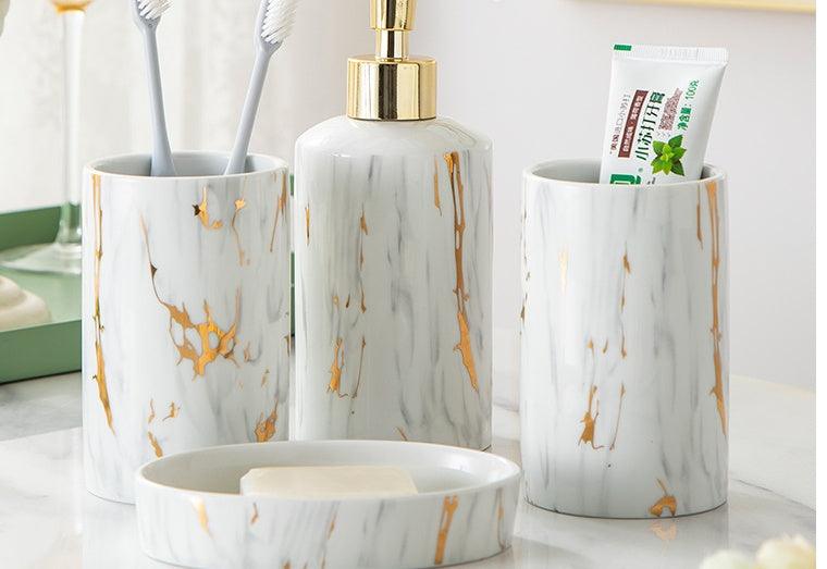 Bathroom Marble Bathroom Wash Kit Ceramic - Pacisia