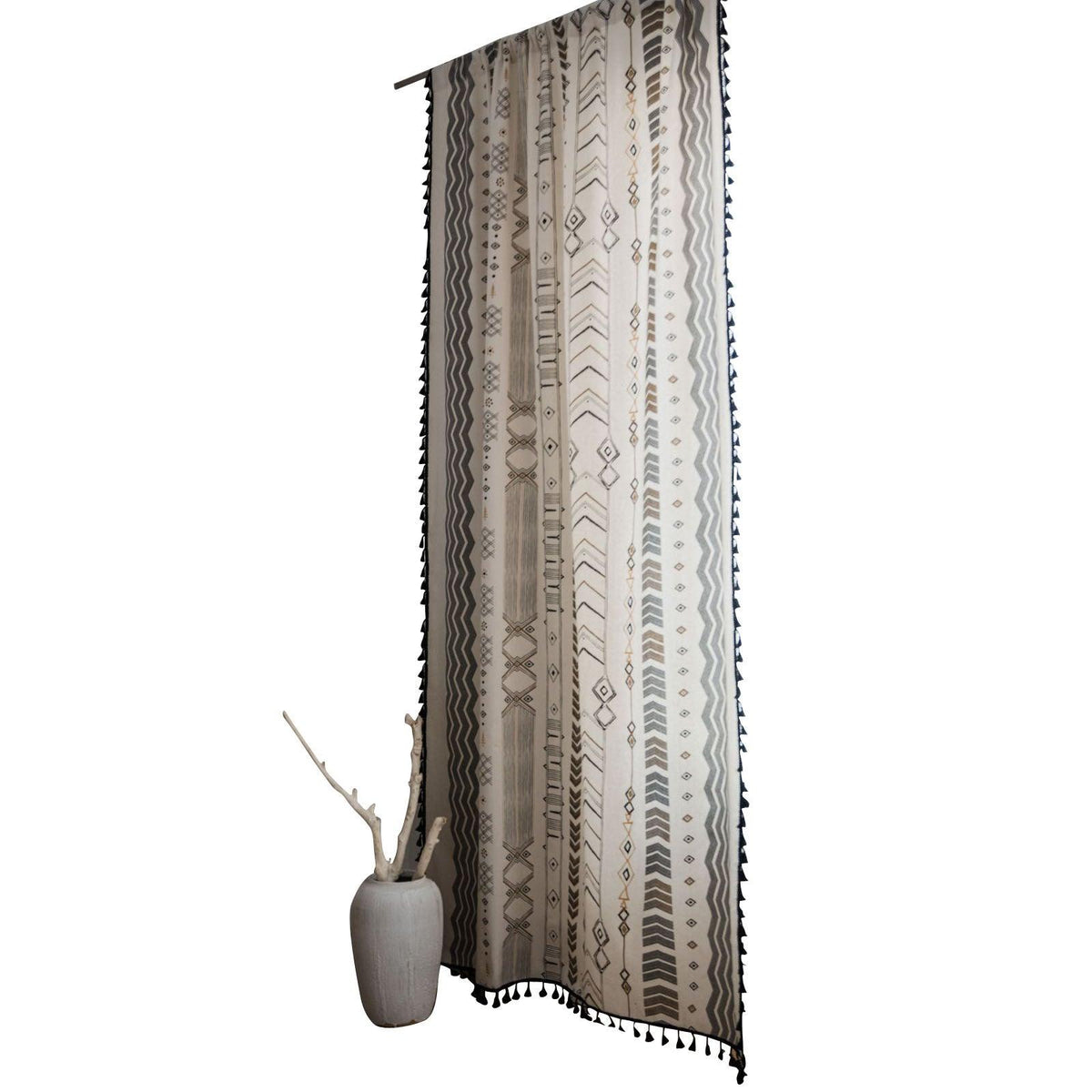 Bohemian Style Cotton And Linen Curtains Custom Living Room - Pacisia