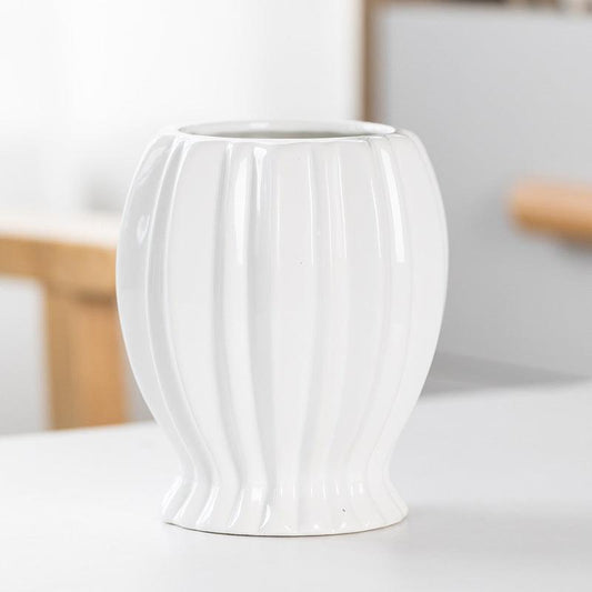 Chinese Simple Ceramic White Vase Ornaments - Pacisia