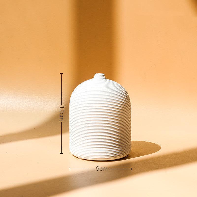 Creative Simple Striped Ceramic Vase Decorative Ornament - Pacisia