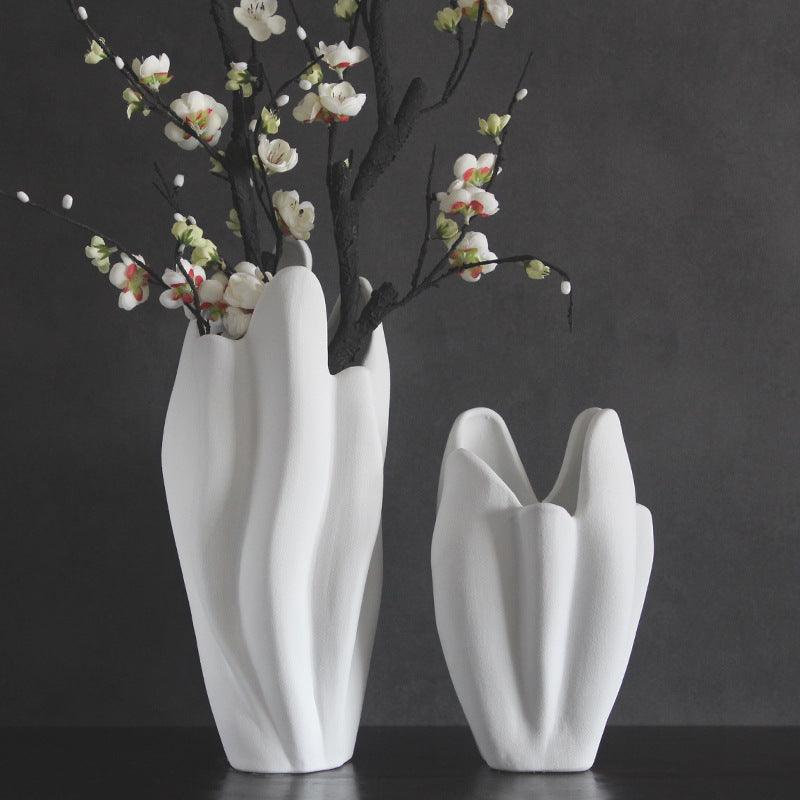 Jingdezhen Ceramics Biscuit White Vase Flower Arrangement - Pacisia