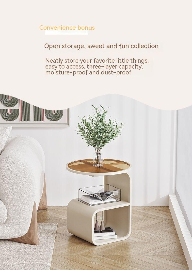 Modern Round Tempered Glass Sofa Side Table - Pacisia