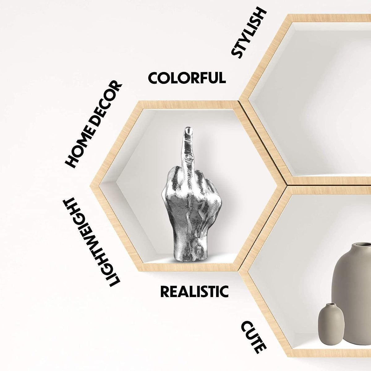 Resin Gesture Desk Statue Finger Sculpture Decorative Personality - Pacisia