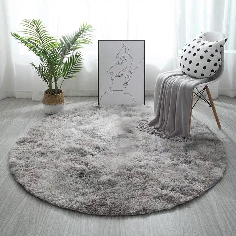 Round Long Hair Tie-dye Carpet Yoga Mat - Pacisia