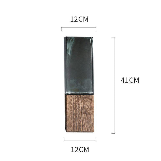 Wood Color Tansparent Glass Vase Combination Flower Arrangement - Pacisia