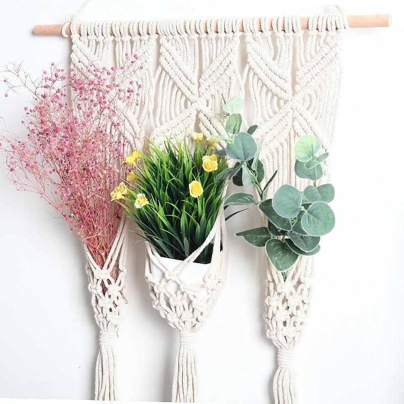 Woven Tapestry Bohemian Dried Flower Pot Rack - Pacisia