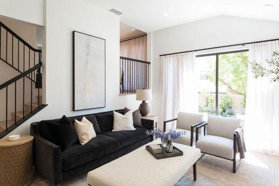 neutral tone lounge room home decor