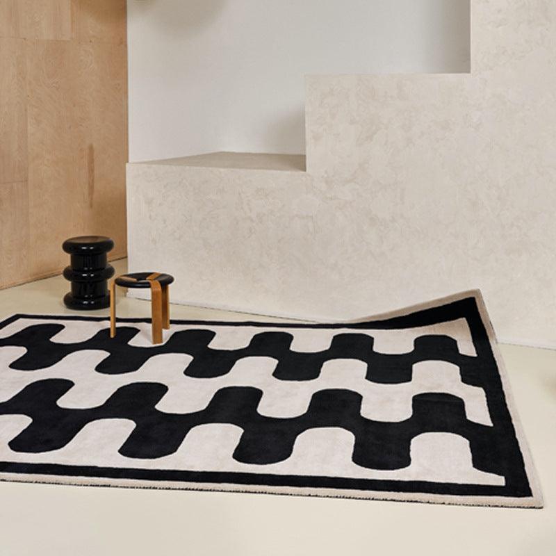 Living Room Coffee Table Checkerboard Carpet Modern Light Luxury Household Cashmere-like Floor Mat - Pacisia