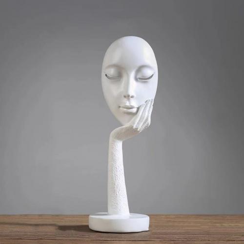 Nordic Abstract Art Thinker Thinking Lady Mask Figurine Resin Statue Office TV Cabinet Home Decoration Crafts - Pacisia