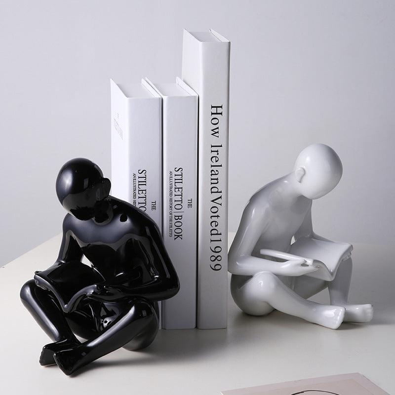 Nordic Creative Ceramics Character Bookend Crafts Ornament Home Decor Modern Living Room Decoration Accessories Adornment Gift - Pacisia