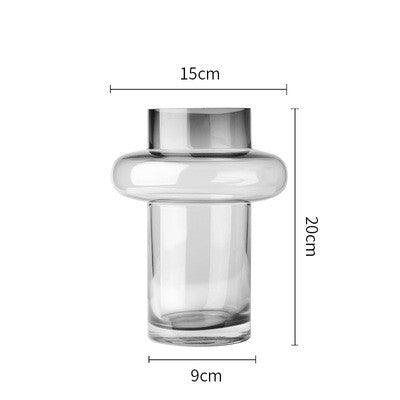 Small Glass Vase Flower Arrangement Water Cultivation Shooting Dining Table Indoor Living Room - Pacisia