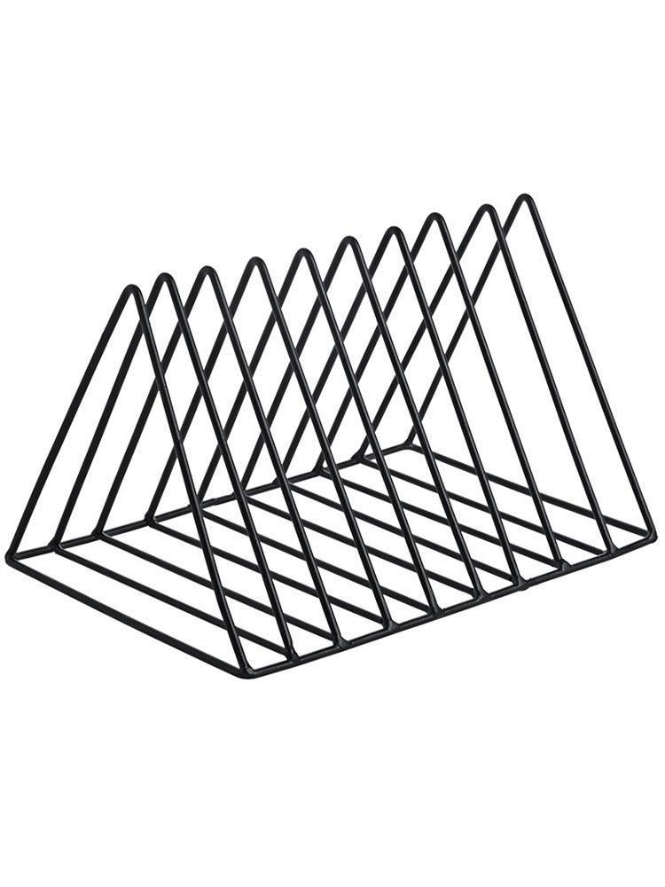 Desktop Wrought Iron Triangle Book Stand Creative Ins Wind Bookshelf Student Desk Bookend Table Book Stand Shelf Book Clip Book Rest - Pacisia