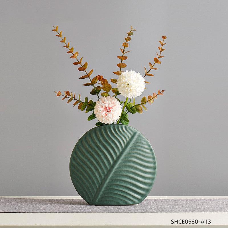 Nordic Light Luxury Ceramic Vase Decoration Creative Simple Living Room Flower Tv Cabinet Table Dry Flower Simulation Flower Decoration - Pacisia