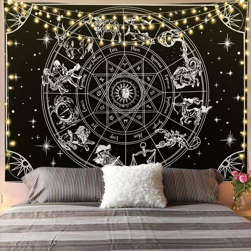 Mandala Tapestry for Home Decor White Black Sun And Moon Tapestry Wall Hanging Gossip Tapestries Bedroom Wall Covering - Pacisia
