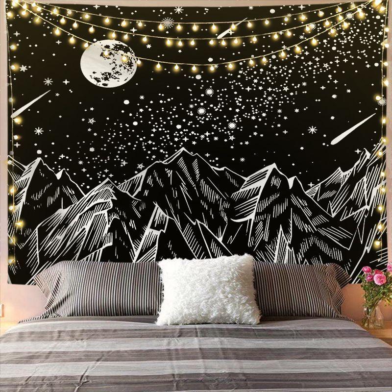 Mandala Tapestry for Home Decor White Black Sun And Moon Tapestry Wall Hanging Gossip Tapestries Bedroom Wall Covering - Pacisia