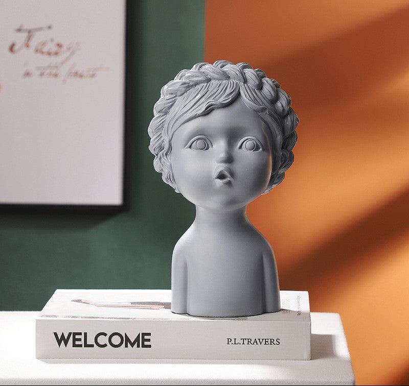 Nordic sculpture portrait creative decoration living room art abstract statue soft decoration porch model house crafts - Pacisia