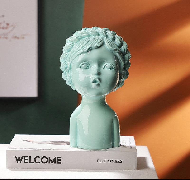 Nordic sculpture portrait creative decoration living room art abstract statue soft decoration porch model house crafts - Pacisia