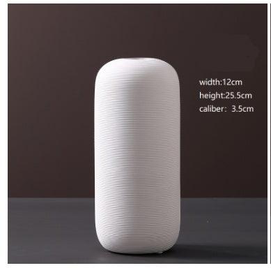Wholesale Modern Minimalist White Ceramic Vase Ornaments European Creative Art Flower Arrangement Dried Flowers Artificial Flowers Home Decoration - Pacisia