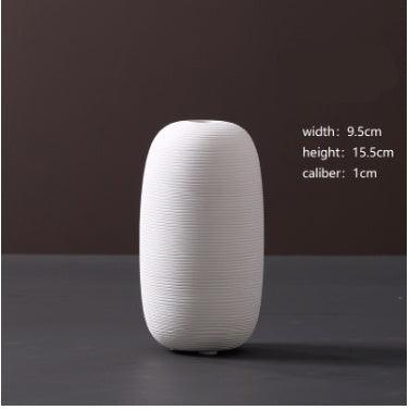 Wholesale Modern Minimalist White Ceramic Vase Ornaments European Creative Art Flower Arrangement Dried Flowers Artificial Flowers Home Decoration - Pacisia