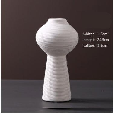 Wholesale Modern Minimalist White Ceramic Vase Ornaments European Creative Art Flower Arrangement Dried Flowers Artificial Flowers Home Decoration - Pacisia