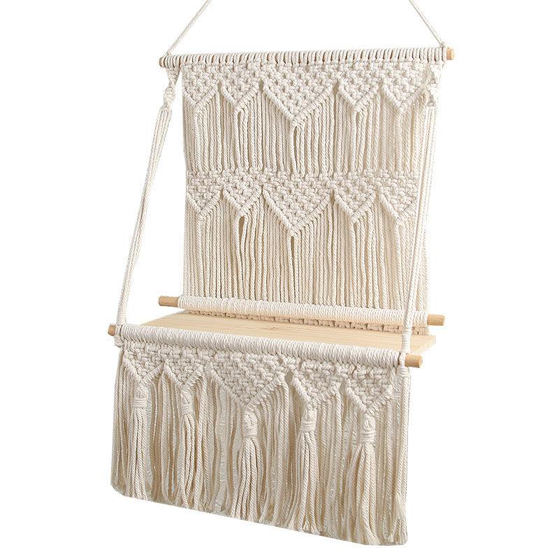 Hand-Woven Tapestry Shelf Living Room Bedroom Bedside Homestay Hotel Wall Storage Decoration - Pacisia