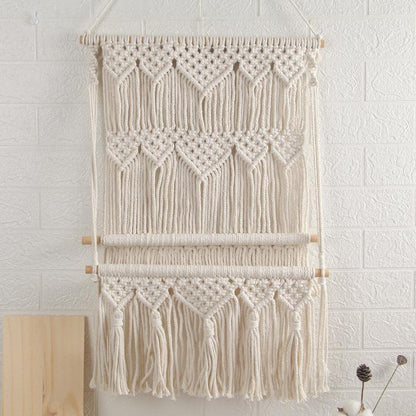 Hand-Woven Tapestry Shelf Living Room Bedroom Bedside Homestay Hotel Wall Storage Decoration - Pacisia