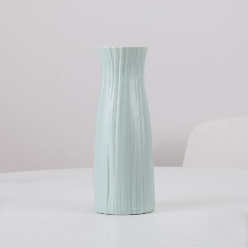 Plastic Vase Fashion Simple Anti-Drop Imitation Ceramic Vase Home Decoration Ornaments - Pacisia