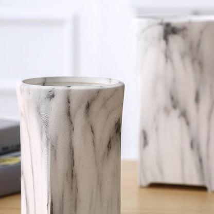Modern Minimalist Marbled Ceramic Vase Dried Flower Flower Arrangement Living Room Decoration Creative Home Vase - Pacisia