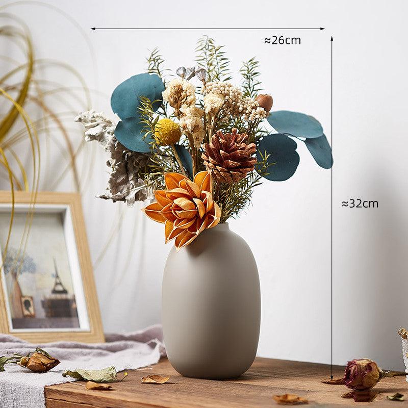 Retro Glass Vase, Creative Dry Flower Decoration, Living Room, Bedroom, Simple Desktop Flower Arrangement - Pacisia