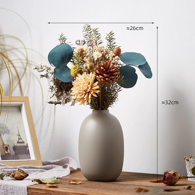 Retro Glass Vase, Creative Dry Flower Decoration, Living Room, Bedroom, Simple Desktop Flower Arrangement - Pacisia