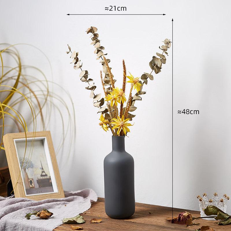 Retro Glass Vase, Creative Dry Flower Decoration, Living Room, Bedroom, Simple Desktop Flower Arrangement - Pacisia