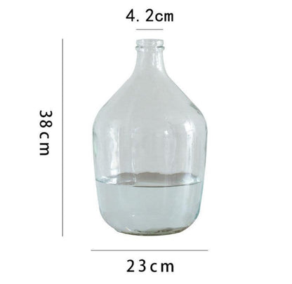 Japanese Bell Horse Drunk Wood Nantian Bamboo Nordic Style Simple Thin Mouth Big Belly Bottle Vase Transparent Indoor Flower Arranging Device - Pacisia