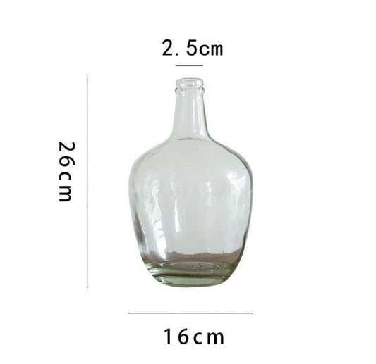 Japanese Bell Horse Drunk Wood Nantian Bamboo Nordic Style Simple Thin Mouth Big Belly Bottle Vase Transparent Indoor Flower Arranging Device - Pacisia
