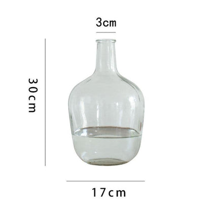 Japanese Bell Horse Drunk Wood Nantian Bamboo Nordic Style Simple Thin Mouth Big Belly Bottle Vase Transparent Indoor Flower Arranging Device - Pacisia