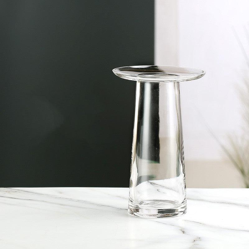 Flat Stained Glass Flower Arrangement Flower Arrangement Home Decoration Living Room Dining Table Creative Decoration Transparent Vase - Pacisia