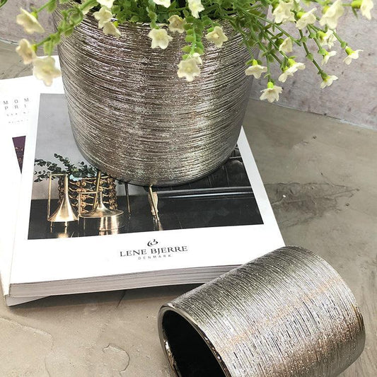 Nordic Sample Tube Ceramic Ceramic Flower Pot Light Luxury Ceramic Brushed Decoration Room Straight Color Vase - Pacisia