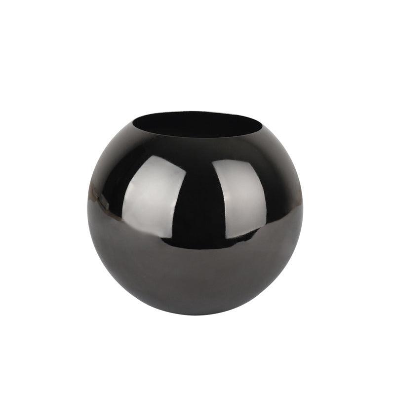 Stainless Steel Vase Metal Golden Spherical Vase Flower Arrangement Table Decoration Decoration - Pacisia