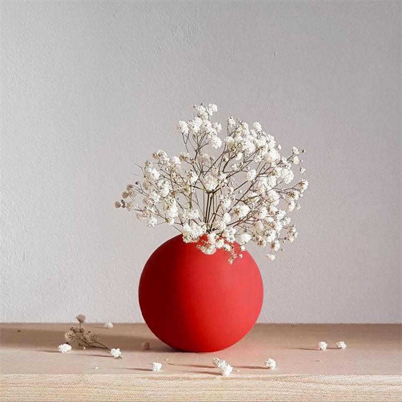 Light Luxury Round Ceramic Living Room Tabletop Vase Decoration Ornaments - Pacisia