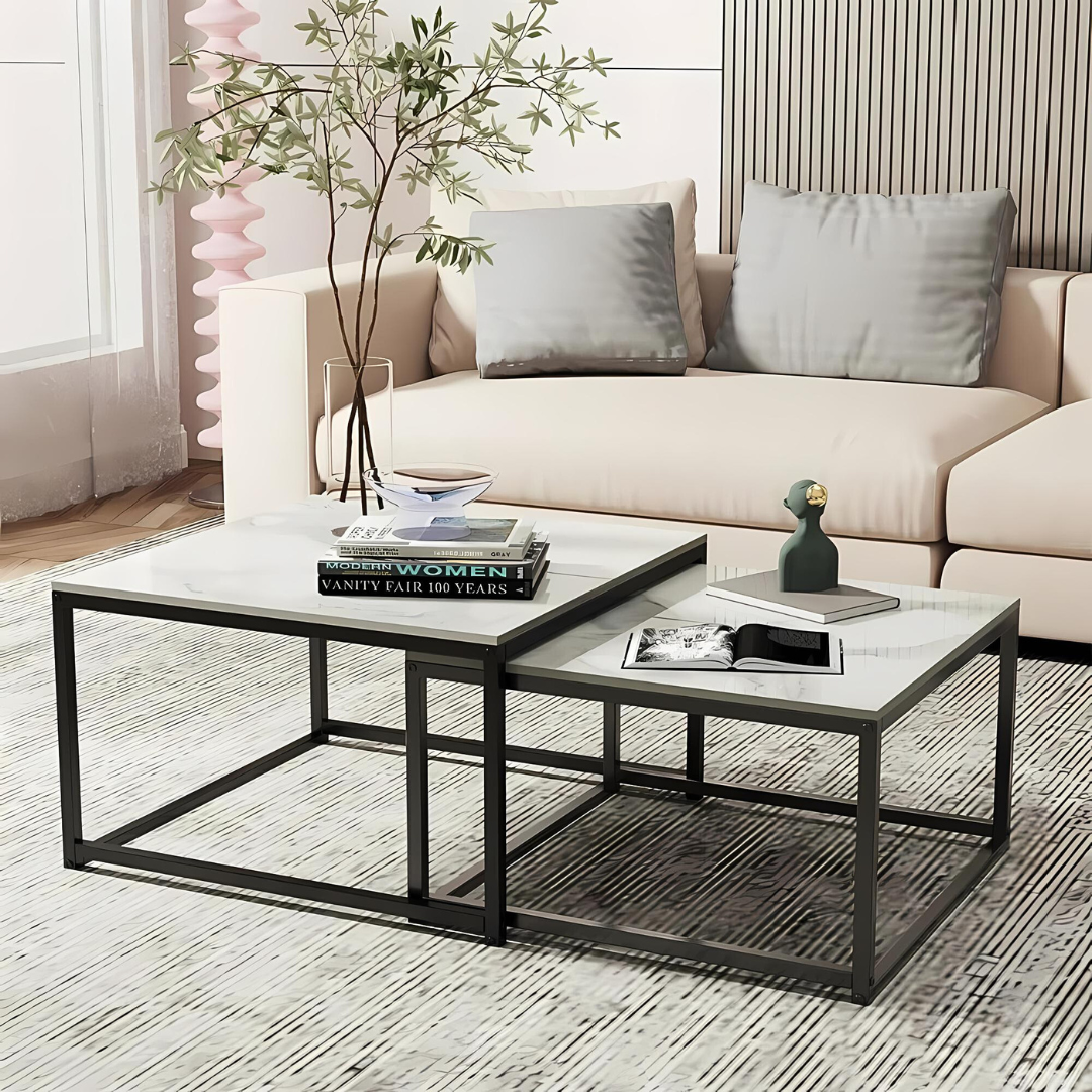 Harmony Marble Nesting Coffee Table Set