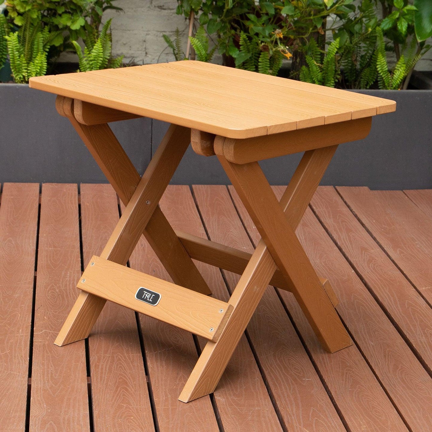 TALE Adirondack Portable Folding Side Table Square All-Weather And Fade-Resistant Plastic Wood Table Perfect For Outdoor Garden, Beach, Camping, Picnics,Ban Amazon - Pacisia