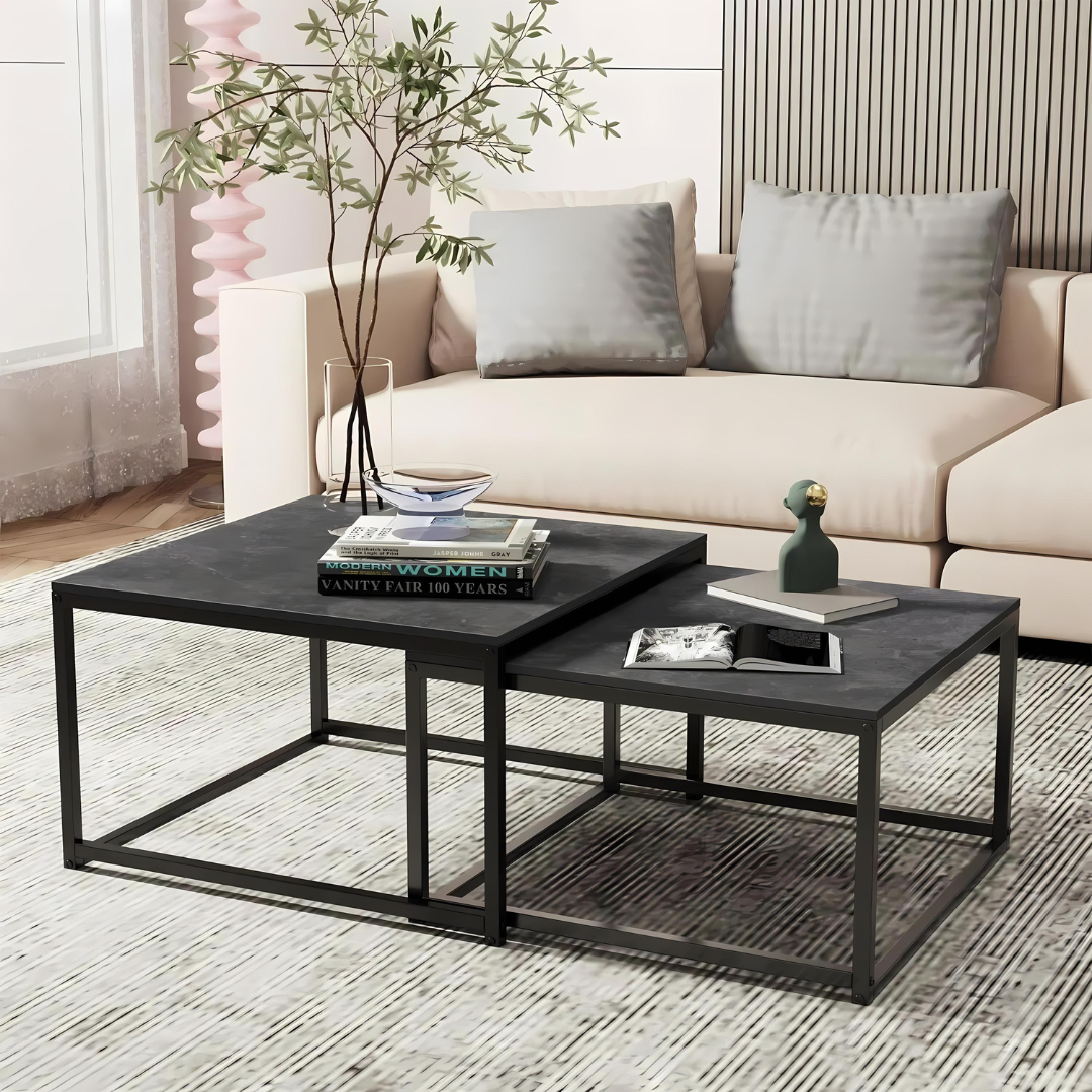 Harmony Marble Nesting Coffee Table Set
