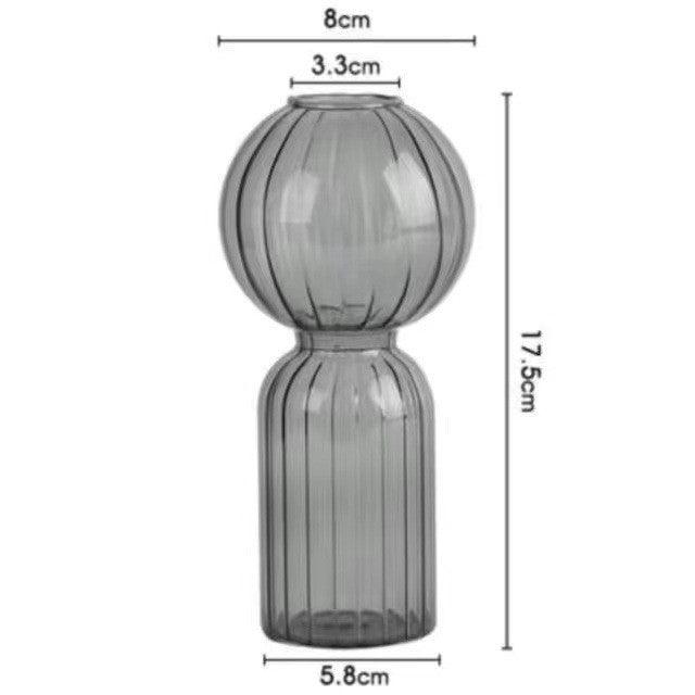 Ins Creative Glass Vase Striped Transparent Glass Vase Table Decorative Ornaments Hydroponic Flower Simple Vase - Pacisia